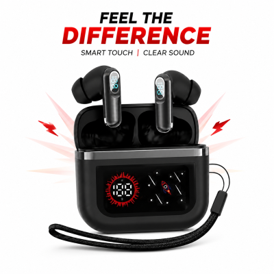 J61 True Wireless Earbuds – Low Latency Gaming TWS with Digital LED Battery Display, Smart Touch Control, Binaural HD Calling & Lanyard Case
